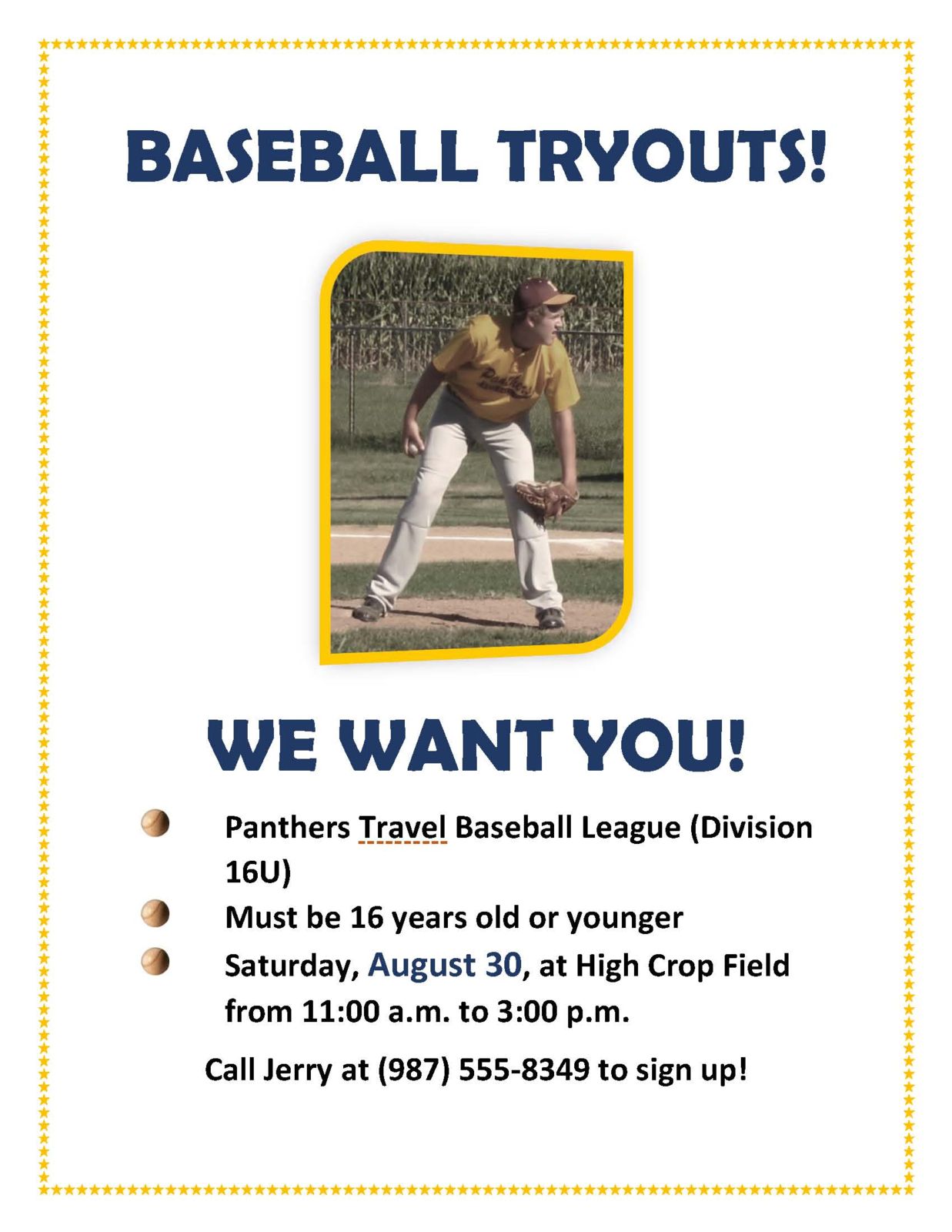 newman central catholic high school rubricks baseball tryout flyer